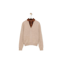 TROMPE L'OEIL SWEATER_WOOL/SILK_BEIGE/BROWN