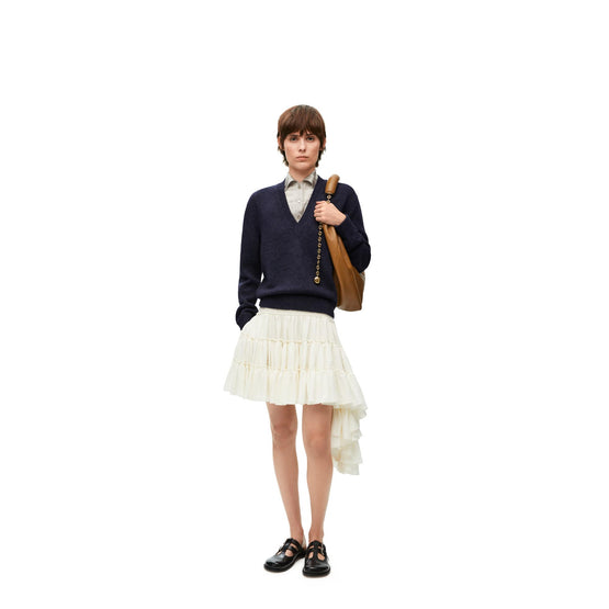 TROMPE L'OEIL SWEATER_WOOL/SILK_NAVY/GREY