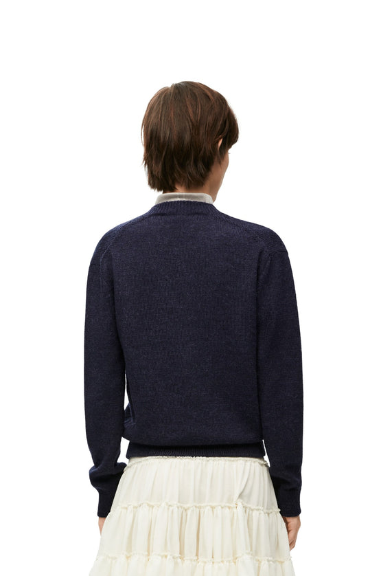 [STAFF ONLY] TROMPE L'OEIL SWEATER_WOOL/SILK_NAVY/GREY