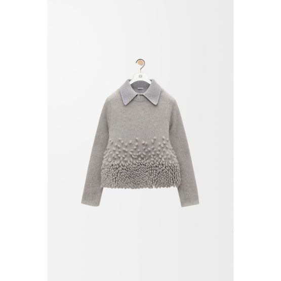[STAFF ONLY] POLO SWEATER_WOOL/MOHAIR/POLYAMIDE_GREY