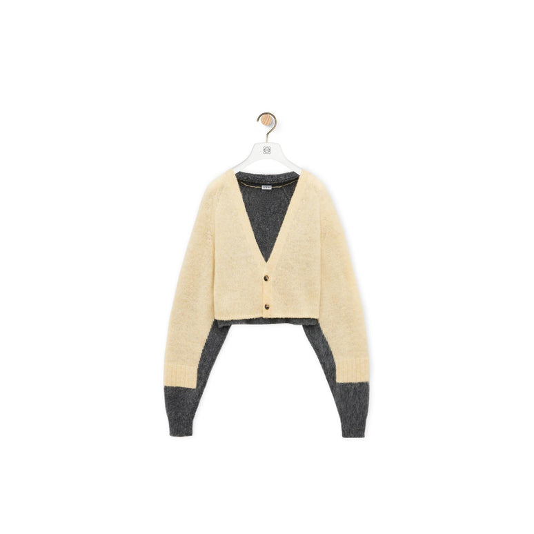 [STAFF ONLY] CROPPED CARDIGAN_WOOL_YELLOW/GREY