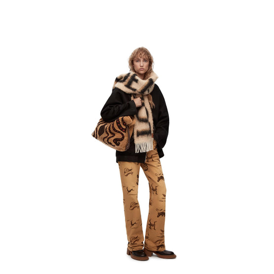 ANIMAL PRINT JEANS ADJUSTED_COTON_LIGHT BEIGE/BROWN
