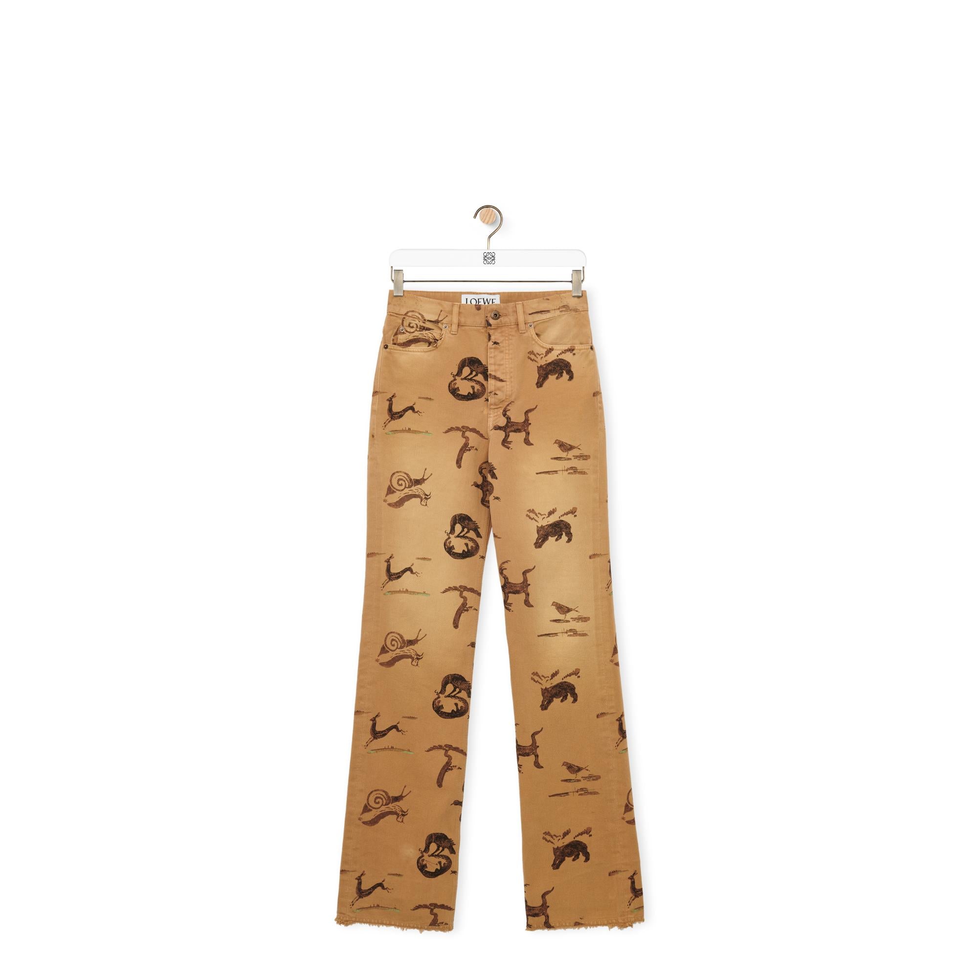 ANIMAL PRINT JEANS ADJUSTED_COTON_LIGHT BEIGE/BROWN
