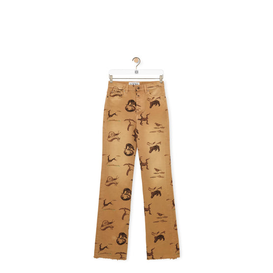 ANIMAL PRINT JEANS ADJUSTED_COTON_LIGHT BEIGE/BROWN