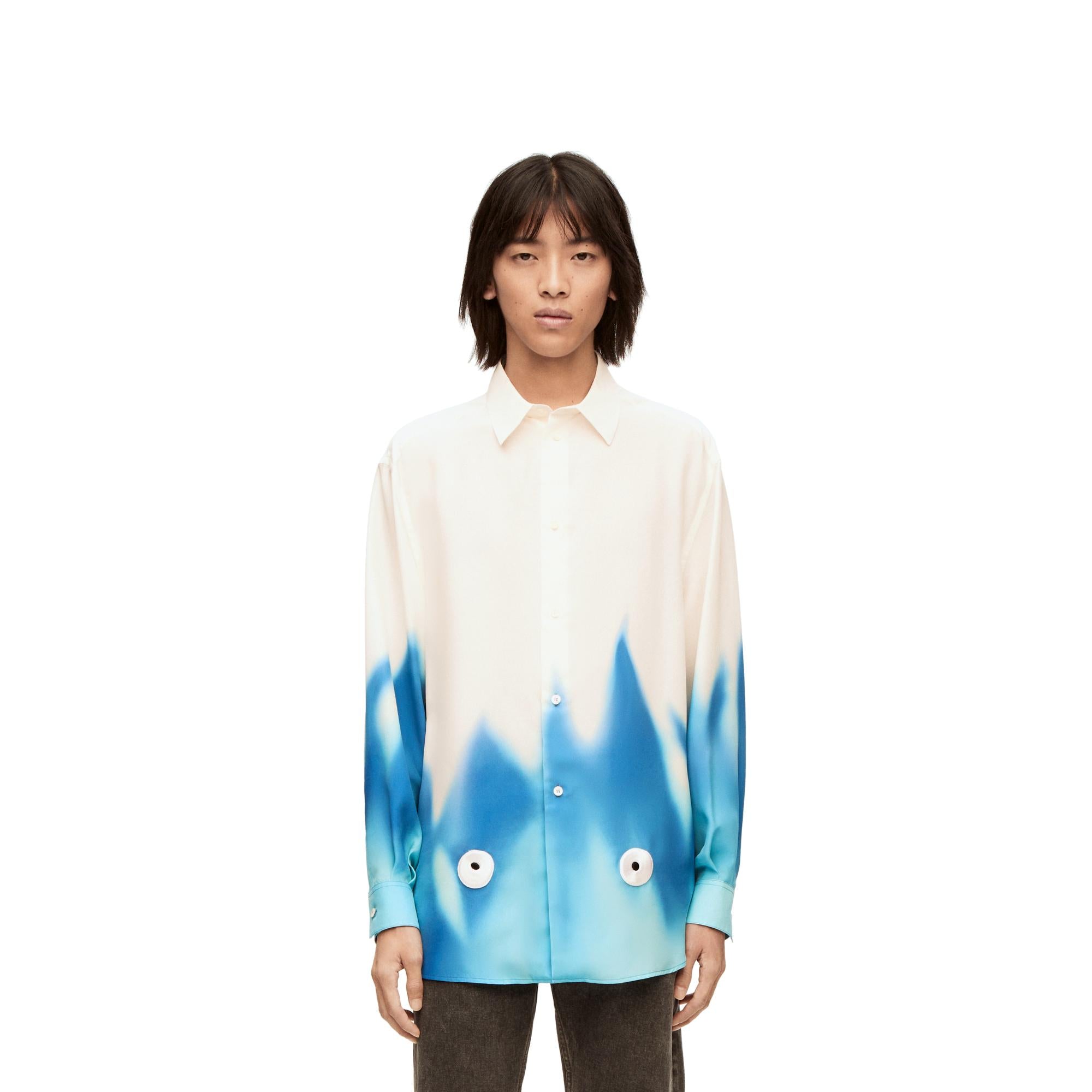 CALCIFER SHIRT_VISCOSE_WHITE/BLUE
