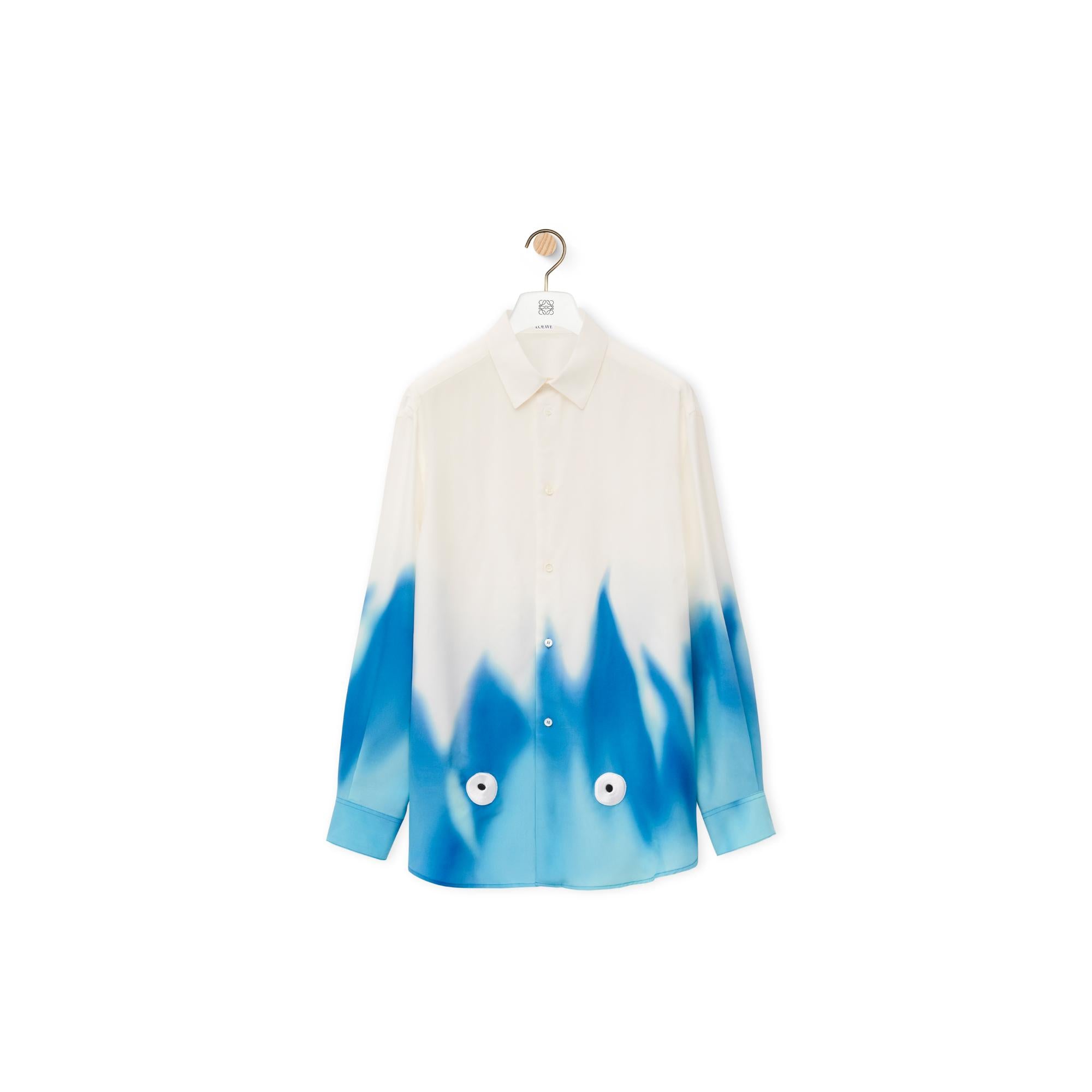 CALCIFER SHIRT_VISCOSE_WHITE/BLUE