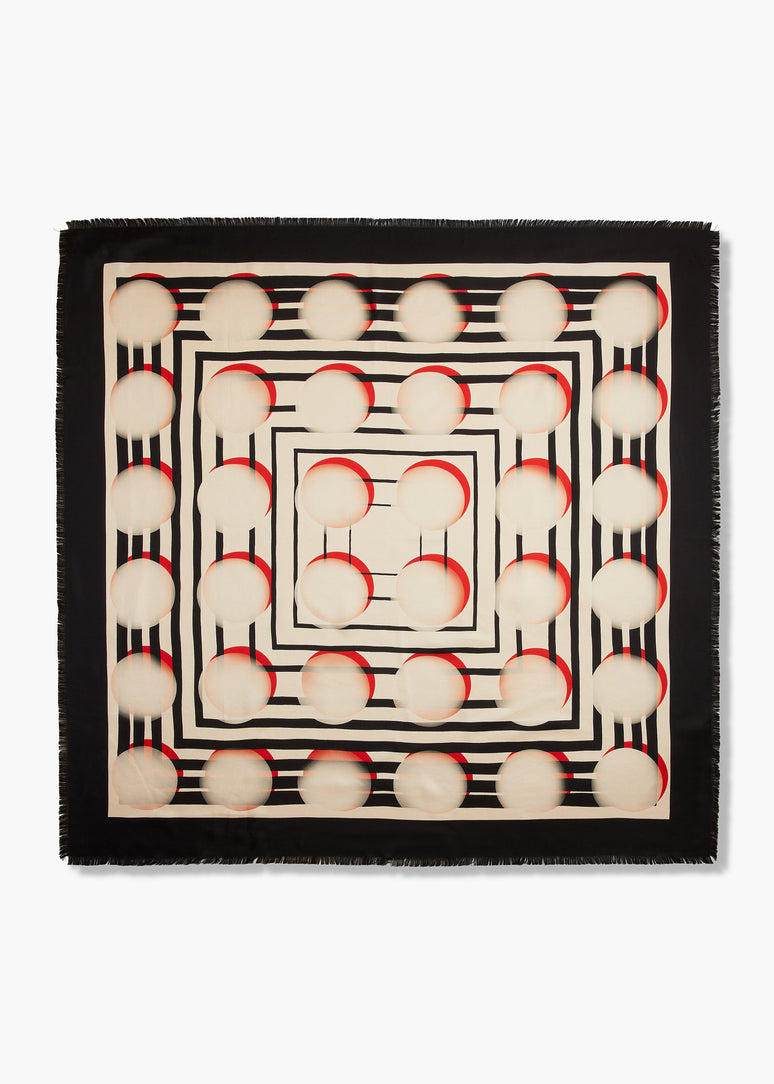 그래디언트 닷 스카프 크림 멀티 컬러