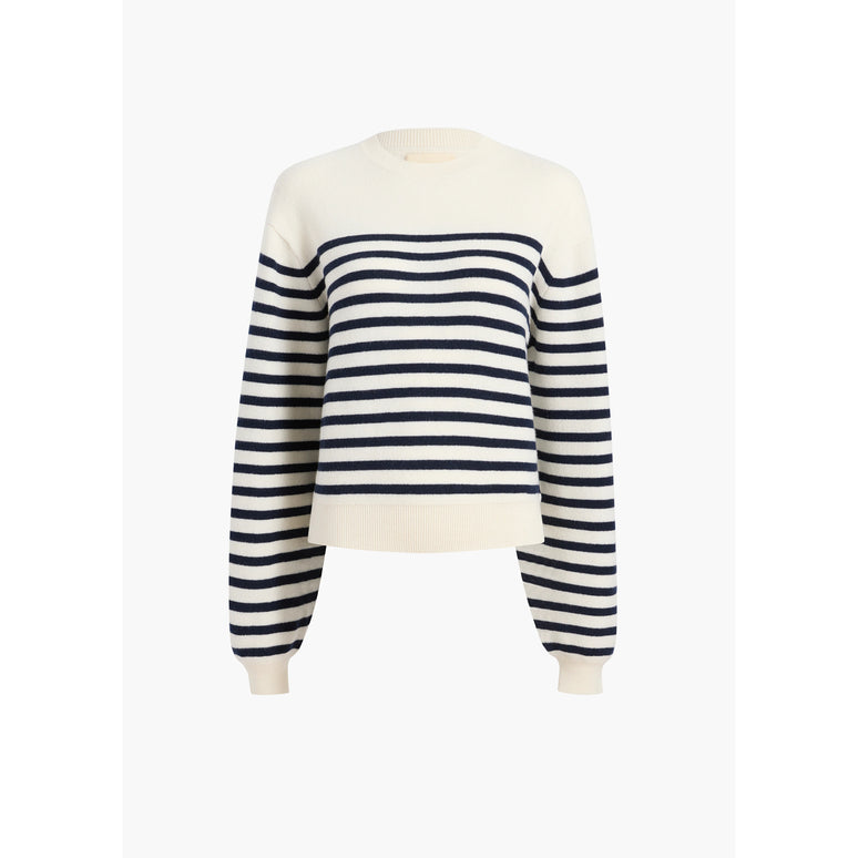 비올라 스웨터 아이보리 네이비 스트라이프