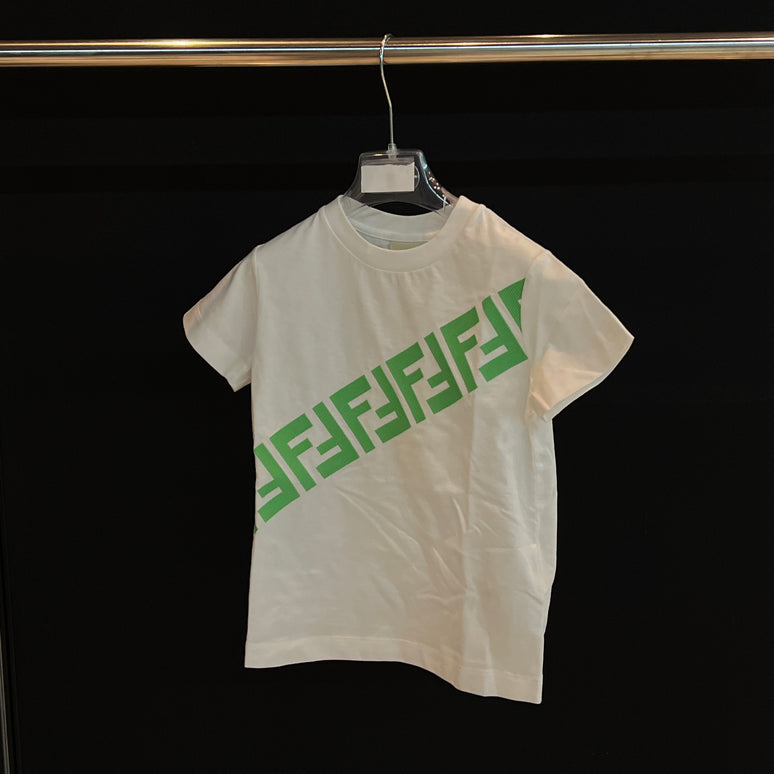 화이트 FF 로고 코튼 티셔츠