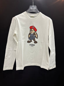 화이트 캐릭터 프린트 티셔츠