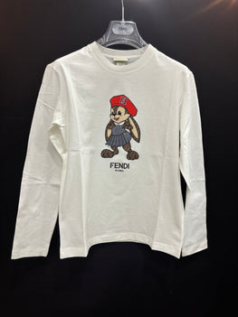 화이트 캐릭터 프린트 티셔츠