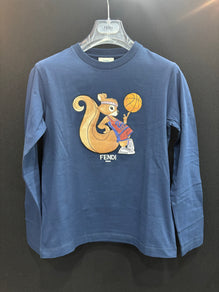 네이비 캐릭터 프린트 티셔츠